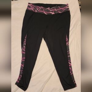 Livi Active Black Leggings with Pink Accents 22/24